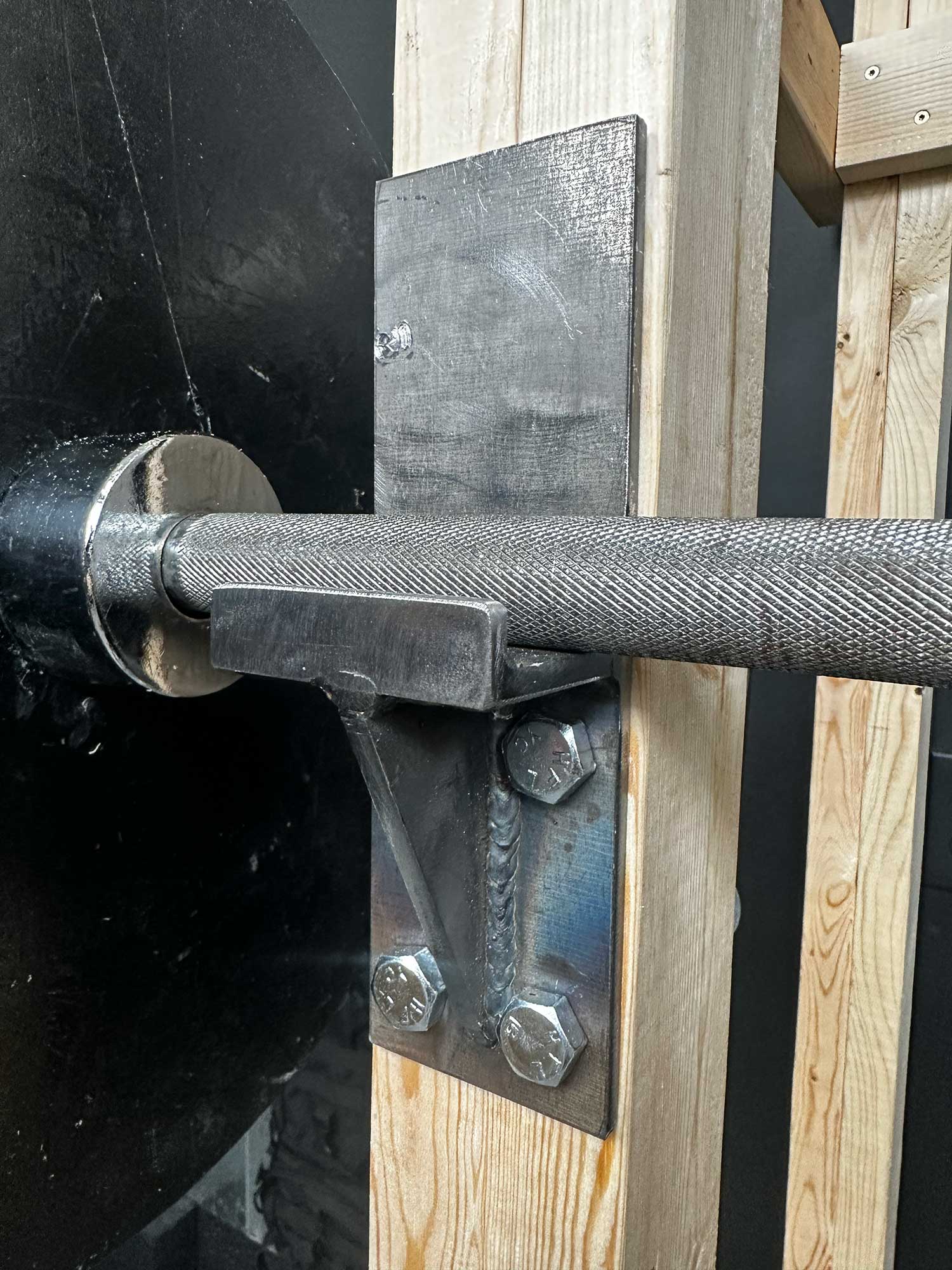 J-Hook Barbell supports for wood 2x4 (PAIR) - MADE IN THE USA.